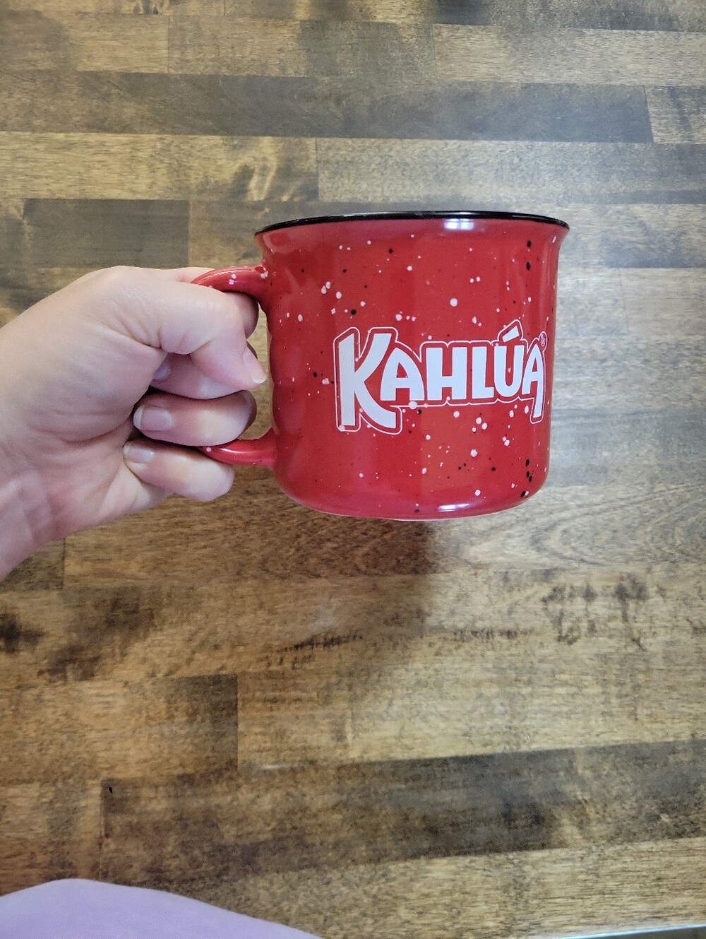 Red Speckled Ceramic Coffee MugKahlua Red Coffee Mug Cup Ceramic Embossed Logo
